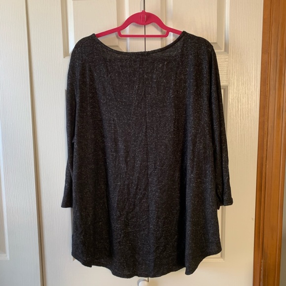 Green Envelope Heathered zip up pullover. 3X - Picture 4 of 4